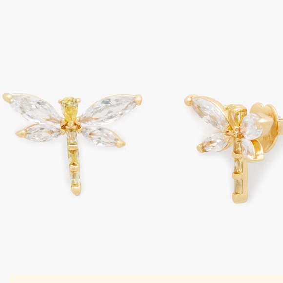 LAST NWT Kate Spade NY Dragonfly Stud earrings with Dust Bag! Sold out novelty! - Picture 6 of 8